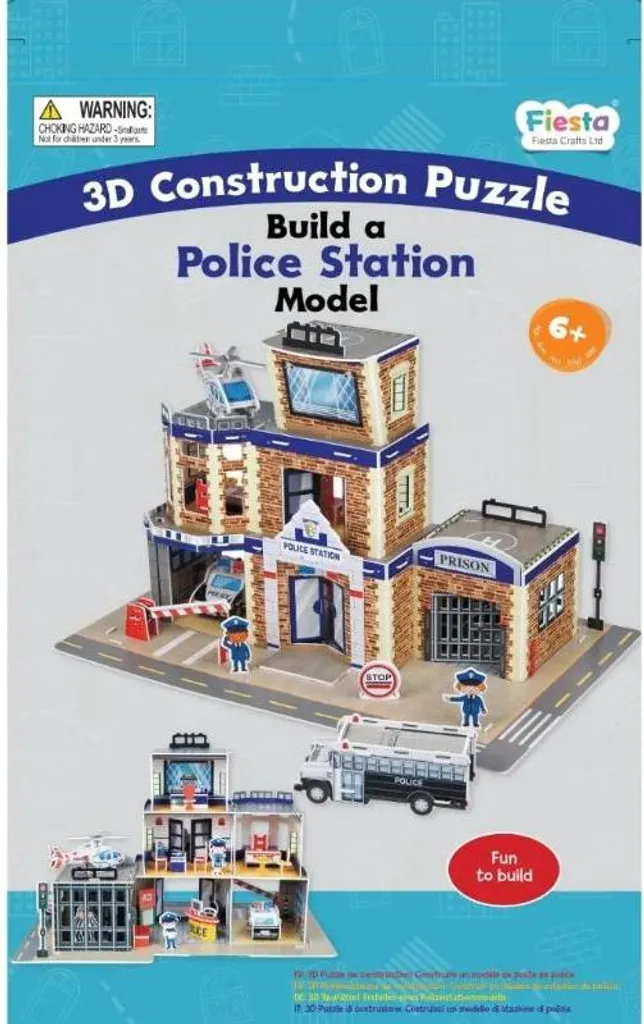 Kit Bricolage Station de Police 3D sans Colle Carton Rigide