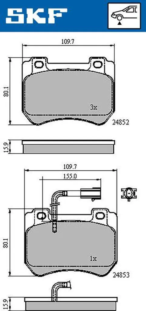 Remplacer Plaquettes de Frein Alfa 159 et Brera - Kit Complet SKF