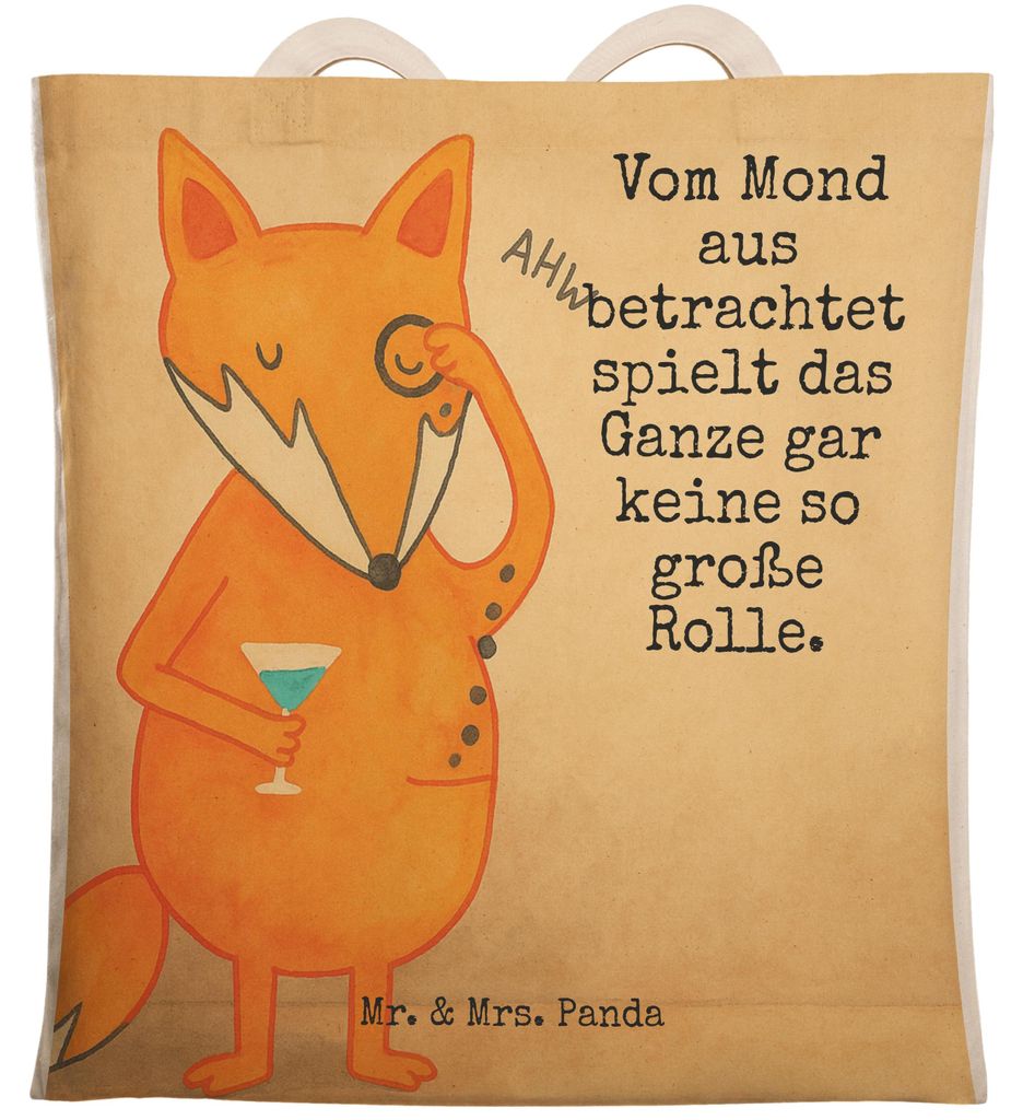 Mr. & Mrs. Panda Beutel Fuchs Lord Design - Weiß - Geschenk, Weise, Stoffbeutel, Schick, Neugierig, Spruch Lustig, Einkaufstasche, taschen shopper...