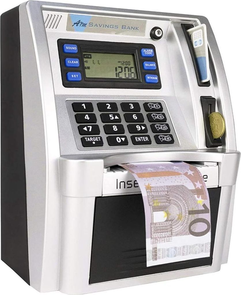 Kinder ATM - lernende Geldschrank mit Passwort und Kreditkarte, schwarz
