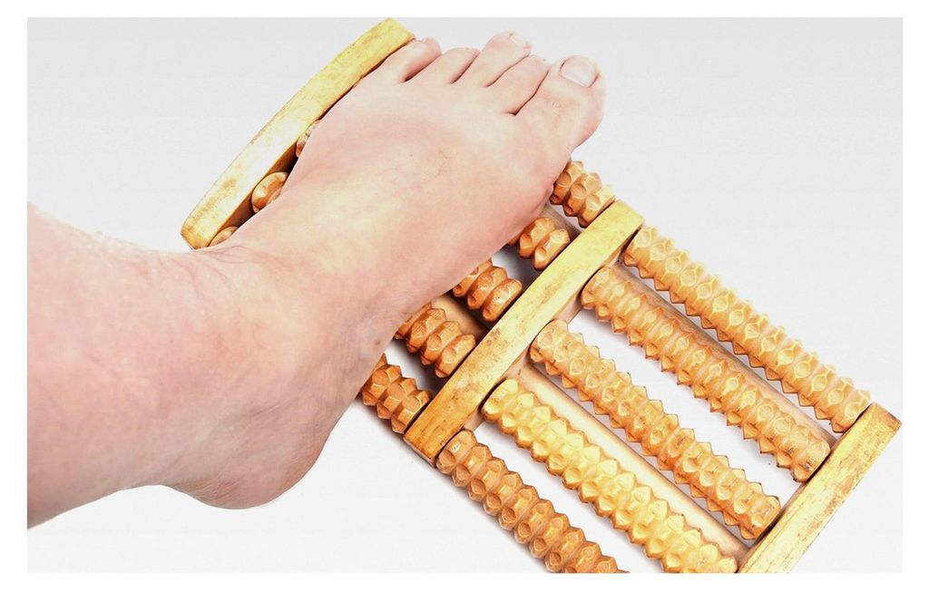 Fußmassage Roller aus Holz – Fußreflexzonen-Massageroller, 27 x 12,3 x 3,7 cm, 260 g, tragbar, für Entspannung und bessere Durchblutung, Zuhau...
