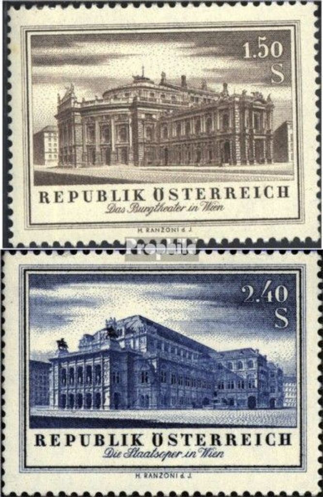 Briefmarken Österreich 1955 Mi 1020-1021 (kompl.Ausg.) postfrisch Wiedereröffnung
