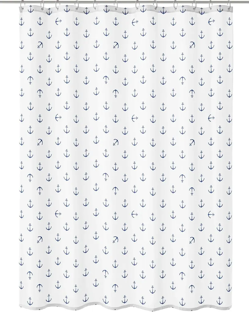 Rideau de douche anti-moisissure ANCHOR bleu marine 180x200 textile