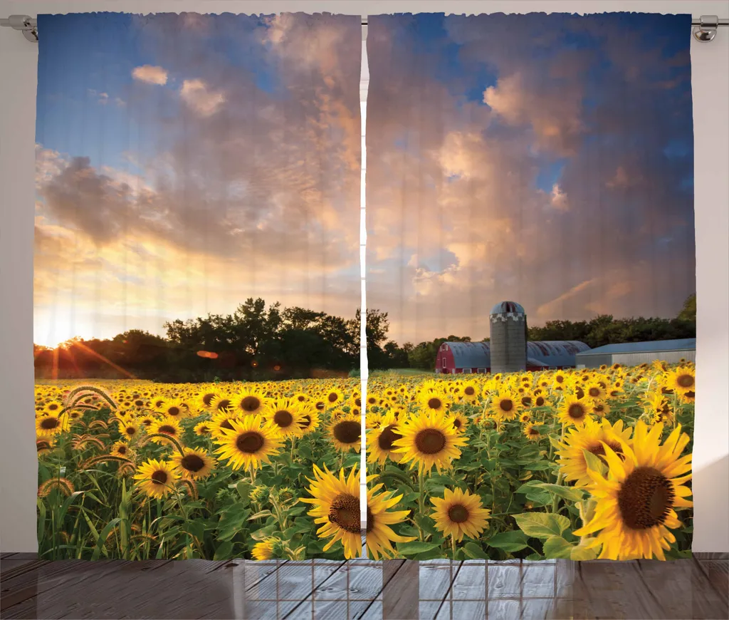 Tenda Soggiorno ABAKUHAUS Girasoli 280x225: Emozioni Rustiche e Comfort