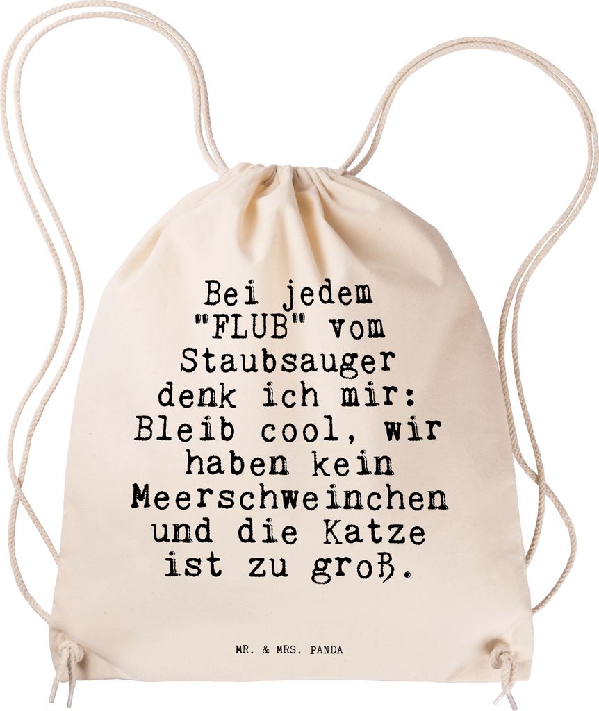Mr. & Mrs. Panda Turnbeutel Bei jedem "FLUB" vom... - Transparent - Geschenk, Mama, wander rucksack, Beutel, Baumwolltasche, Familie, sporttasche k...