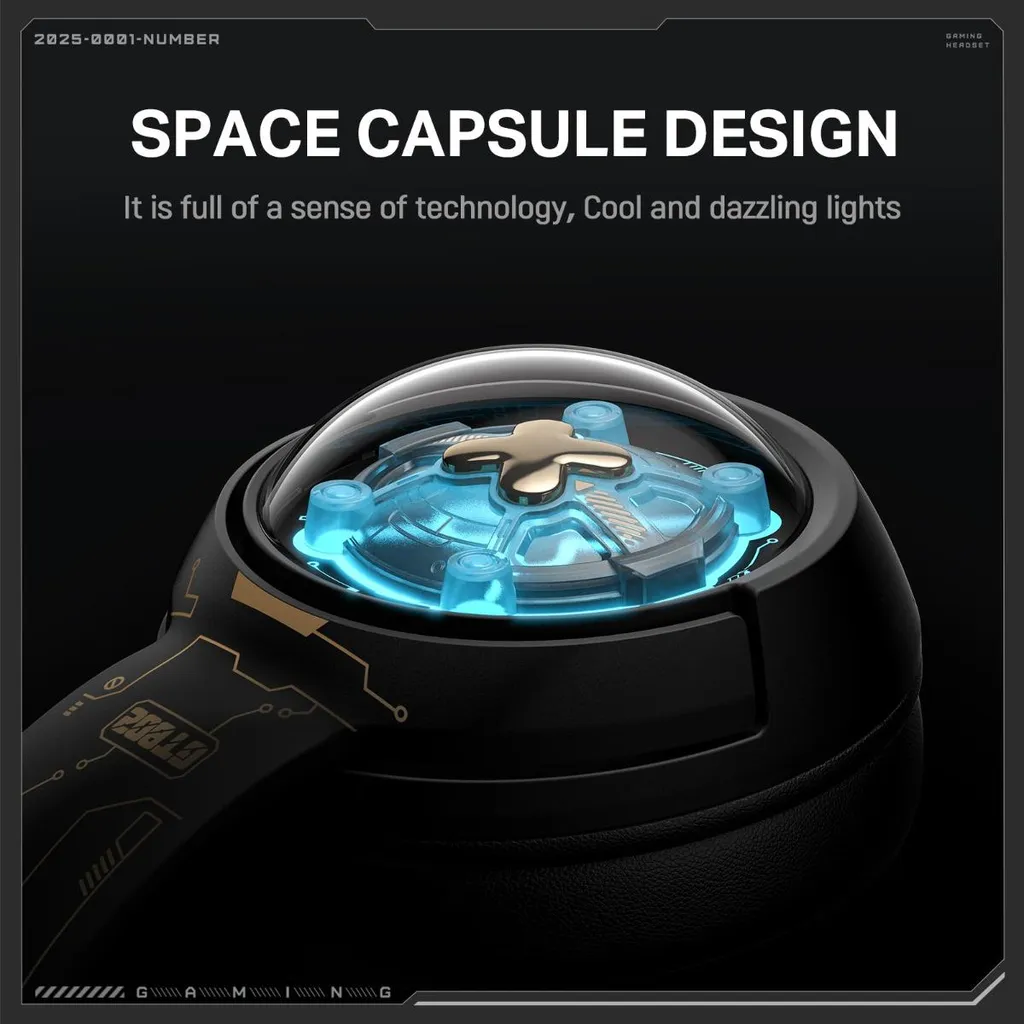 Casque Audio Gamer avec Micro 17cm - Écouteurs Tri-Mode GT802 ABS Noir - 3