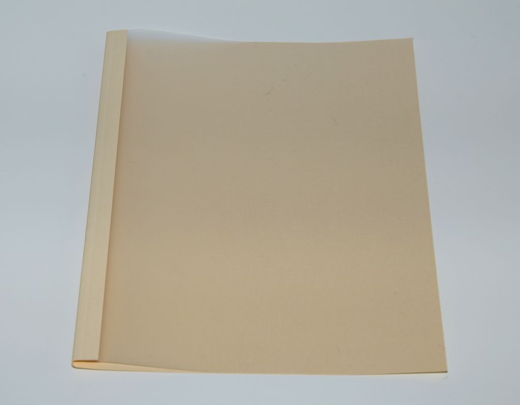 Ösenmappe, Lederstruktur, 11 mm, Farbe beige, glasklare Folie, VPE= 100 St.