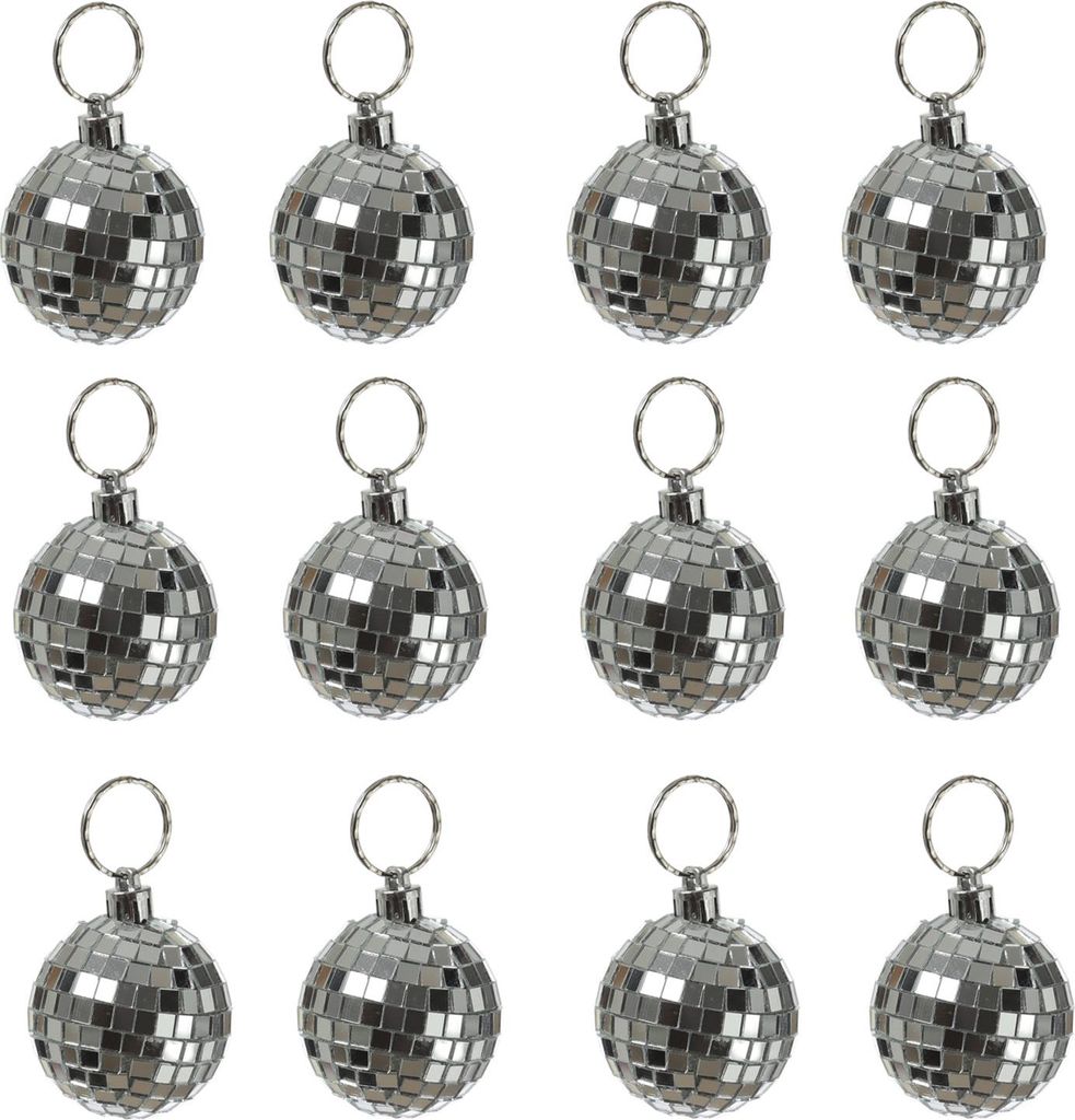 Spiegelkugel 5cm - Discokugel - Echtglas - 5x5mm Spiegel - DEKO Serie - silber - 12er Set