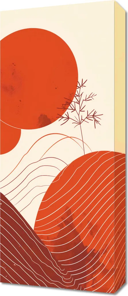 Tableau rouge vibrant 30 x 70 cm - Toile décorative aux nuances chaudes