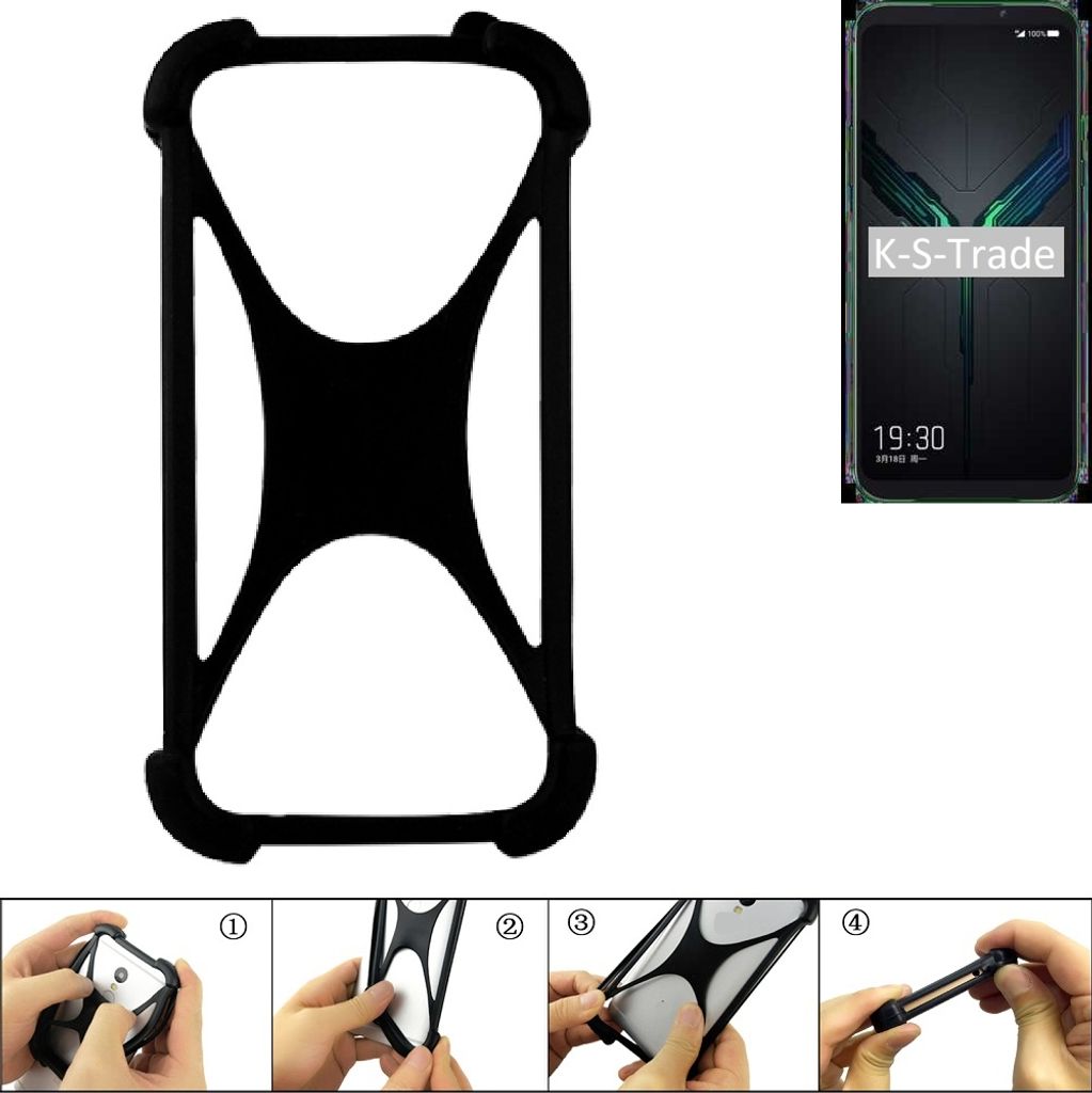 K-S-Trade Handy-Hülle Schutz-Hülle kompatibel mit Xiaomi Black Shark 2 Pro Silikon Bumper TPU Softcase Smartphone Stoßschutz, schwarz