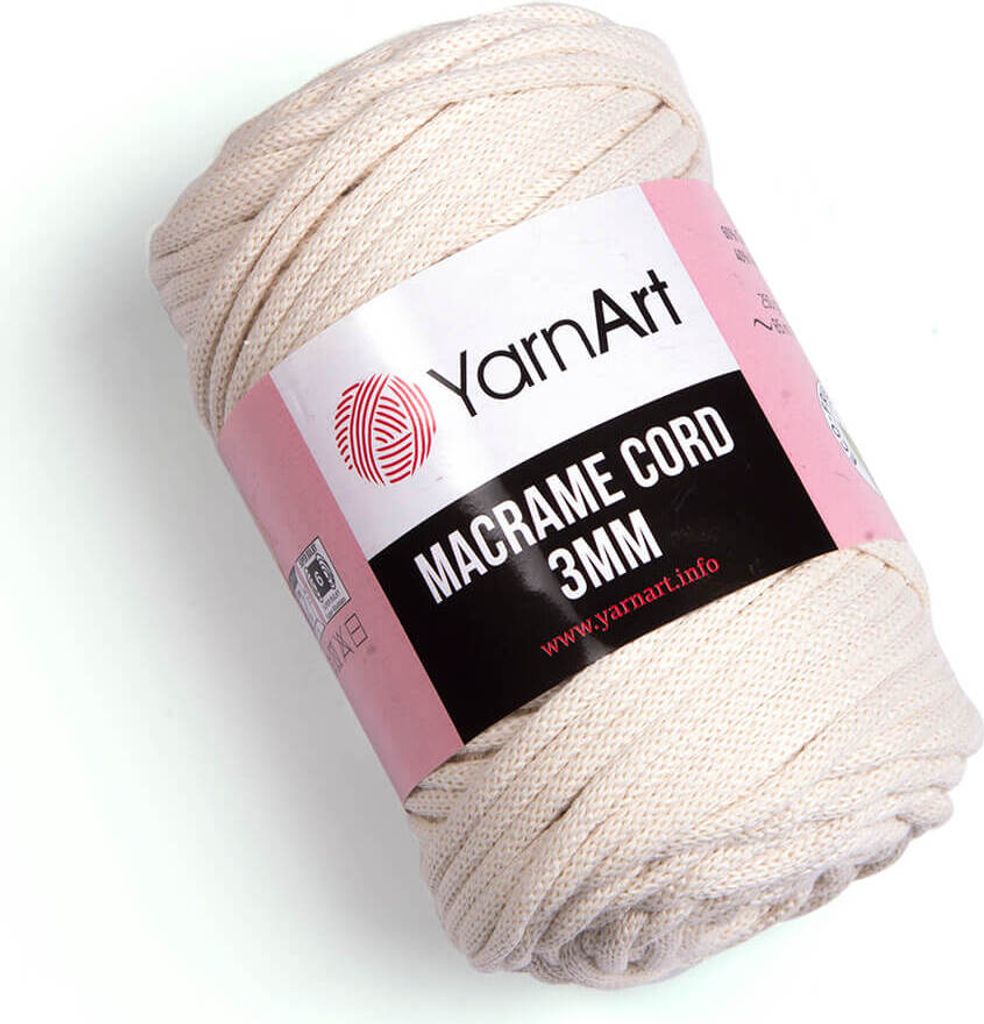 Yarn Art Macrame Cord 3 mm 85 m 752 Light Beige Šňůra Obrázek produktu 