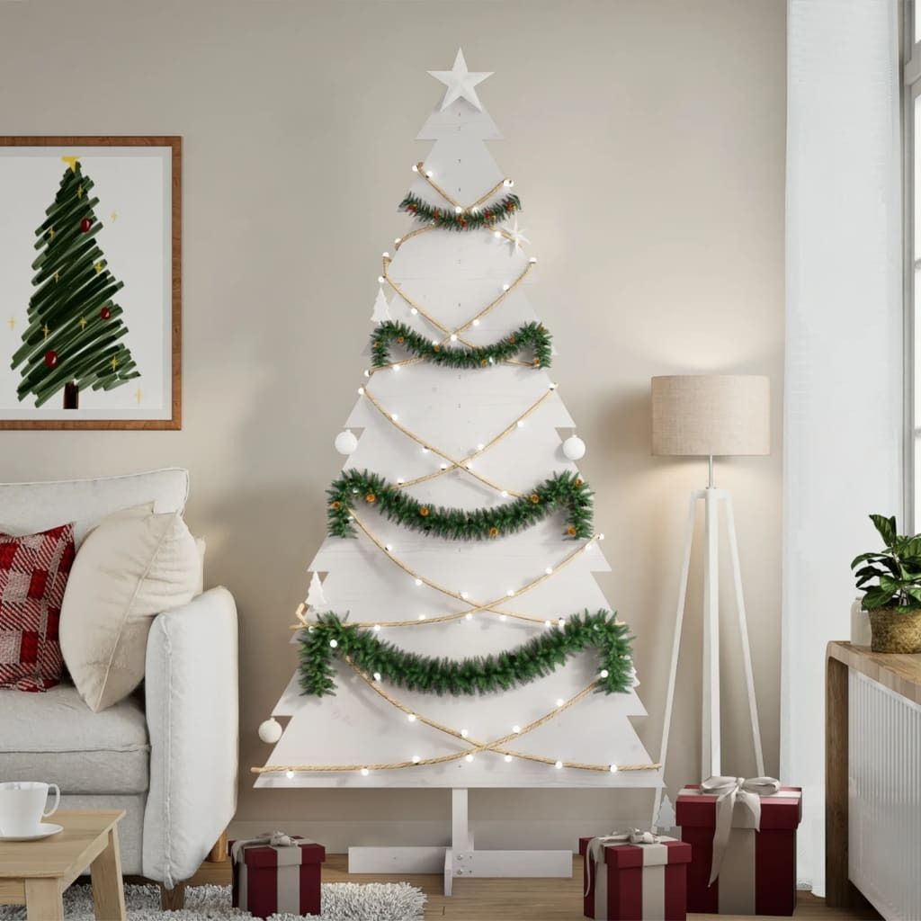 Möbel Weihnachtsbaum zum Schmücken Weiß 180 cm Massivholz Produktbild 
