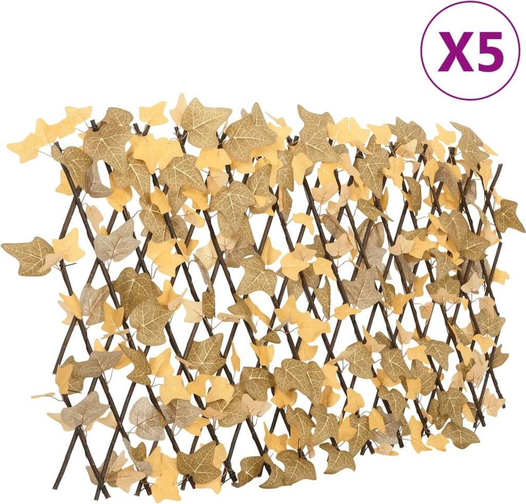 Rankgitter mit Künstlichen Ahornblättern 5 Stk. Orange 180x60cm 366595