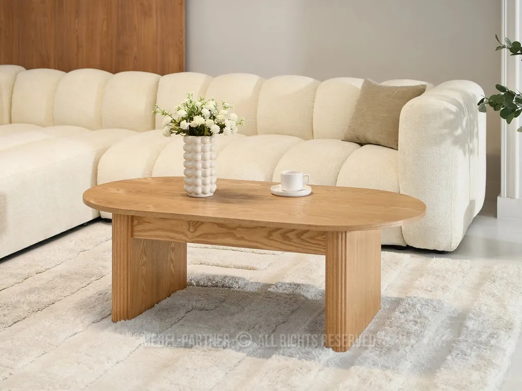 Table basse de salon bois chêne CENDRY - Table rectangulaire design chic