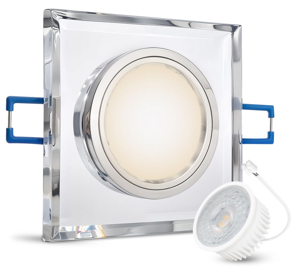 SSC-LUXon LED Deckeneinbauleuchte ALINA flach Einbautiefe nur 15mm - mit fourSTEP Modul "Dimmen ohne Dimmer" 4W neutralweiß - Einbaustrahler für ...