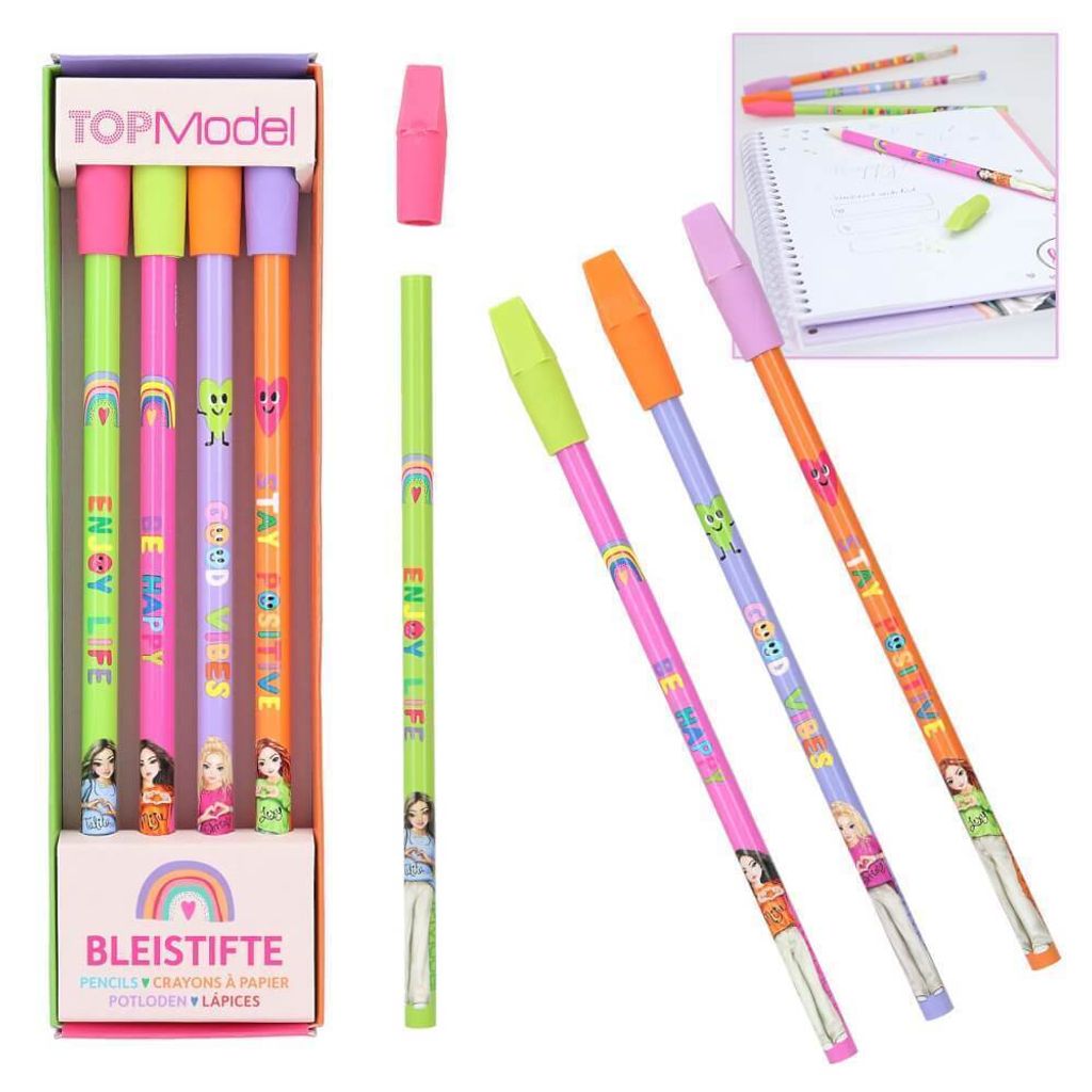 Depesche TOPModel Bleistift Set mit Radier Topper SELFLOVE Produktbild 