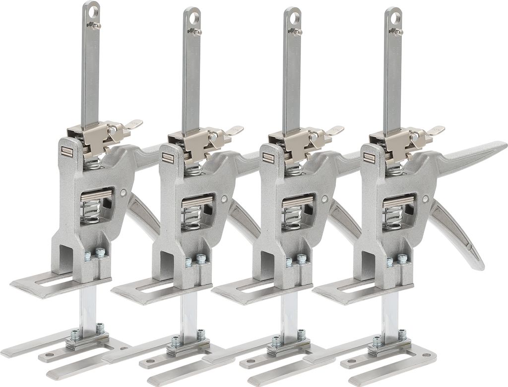 TolleTour 4x Handwerkzeugheber Gipskartonplatten Hebevorrichtung Schrankheber Bis 150Kg, Einstellbar 0cm-14.5cm