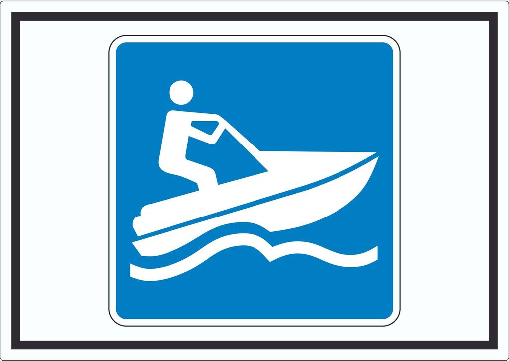 Jetski fahren erlaubt Symbol Aufkleber A3 (297x420mm)