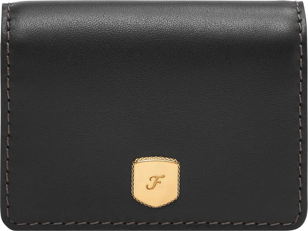 Petit Porte-monnaie Fossil Lennox Noir Idéal pour Petits Sacs à Main