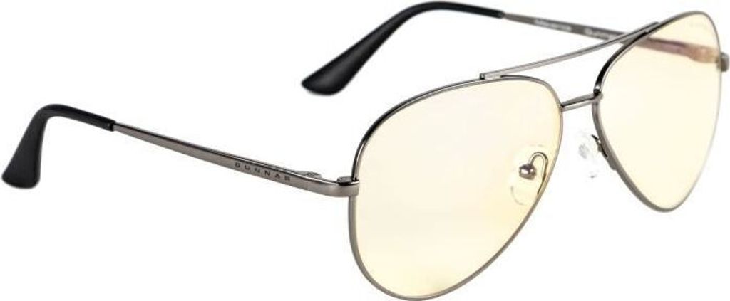 GUNNAR Gaming- und Computerbrille - Maverick, Gunmetal Rahmen, Amber Linsen - Blaulichtfilter Brille, Premium Blaufilter, UV-Schutz,