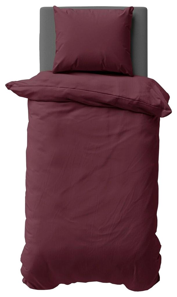 2 teilige Uni Bettwäsche 135x200 cm Mikrofaser Bordeaux Produktbild 