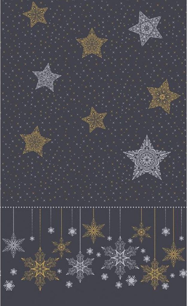 Duni Tischdecke Schneesterne schwarz 138x220 Produktbild 