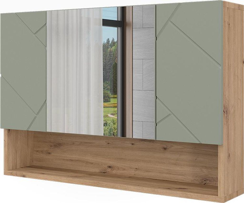 Badspiegelschrank Vicco Irma Salbeigrün 80.1 x 55 cm, Model 59035