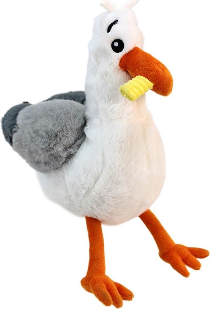 Möwe mit Pommes im Schnabel Kuscheltier