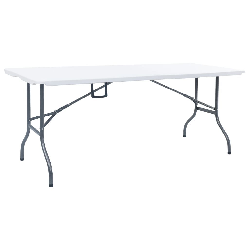 The Living Store Gartentisch Klappbar Weiß 180x72x72 cm HDPE
