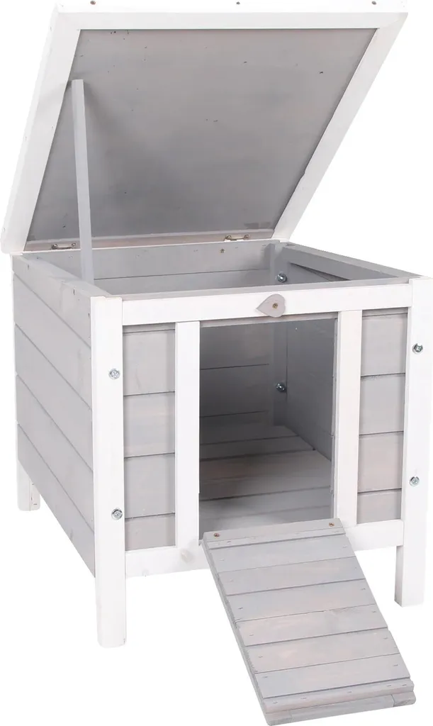 Petit clapier de jardin pour cochon d'inde avec rampe d'accès sécurisée