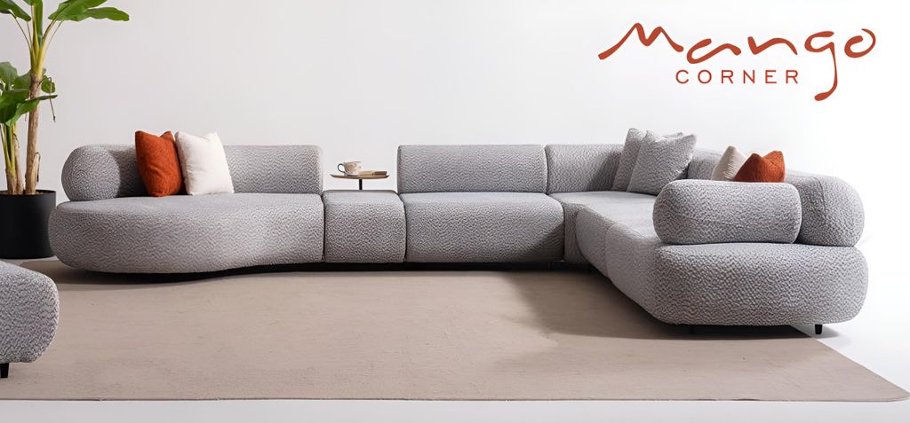 Graues Ecksofa in L-Form – Stoffsofa Polstermöbel für Ihr Wohnzimmer