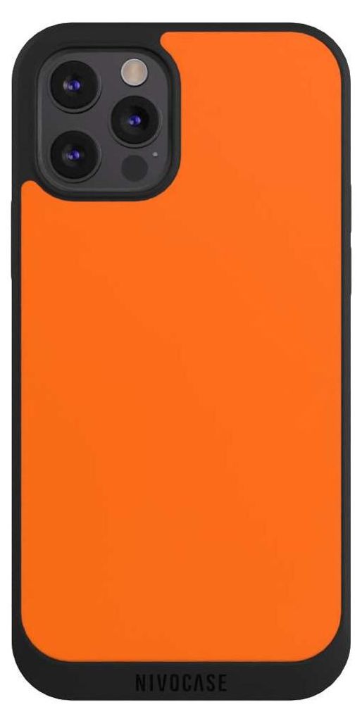 NIVOCASE Handyhülle für Apple iPhone 12 Pro Max Hülle NIVOpure Case Schwarz Farbe einfarbig orange