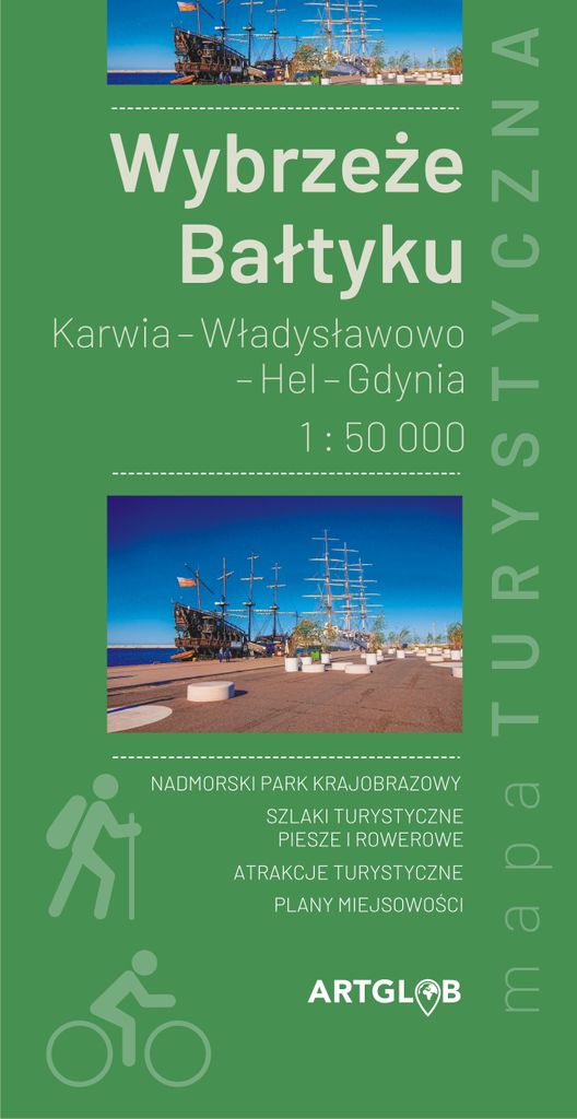 Ostseeküste. Karwia - Władysławowo - Hel - Gdynia. Touristenkarte. ArtGlob