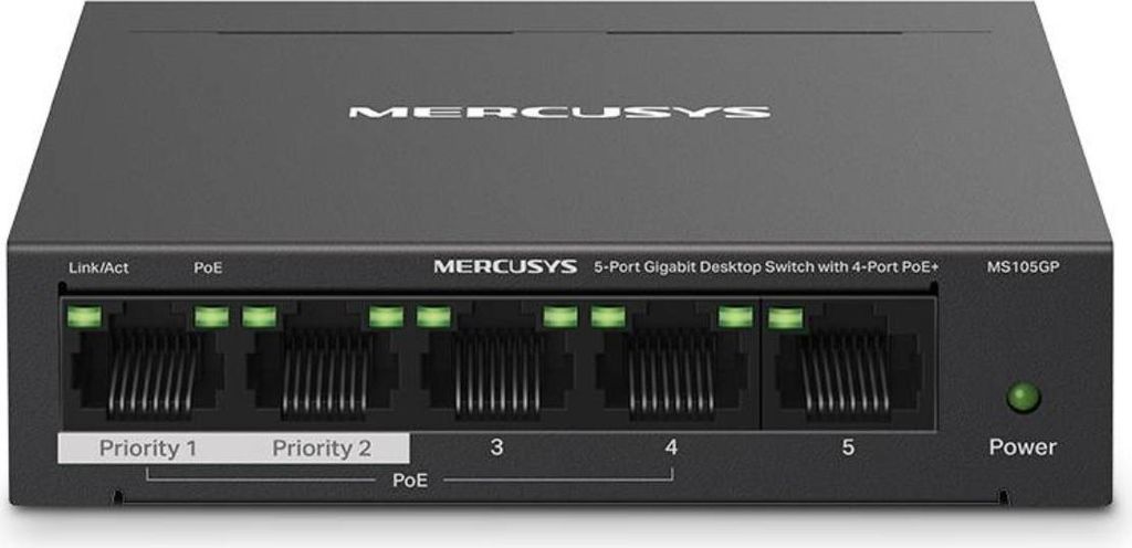 Mercusys 5-Port Gigabit Desktop Switch with 4-Port PoE+, Produktbild 