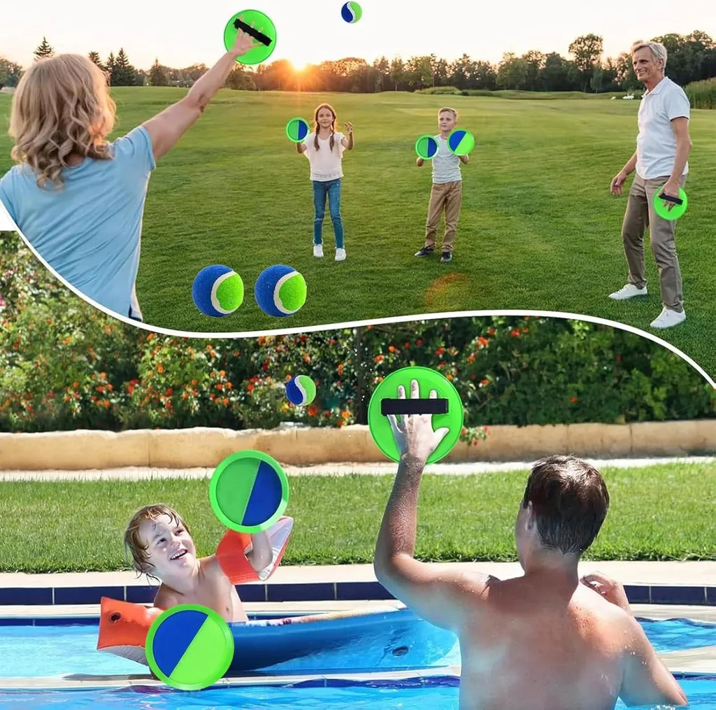Jeu de Raquette de Plage Crabe - Sangle Réglable et Catch Ball 2 Joueurs