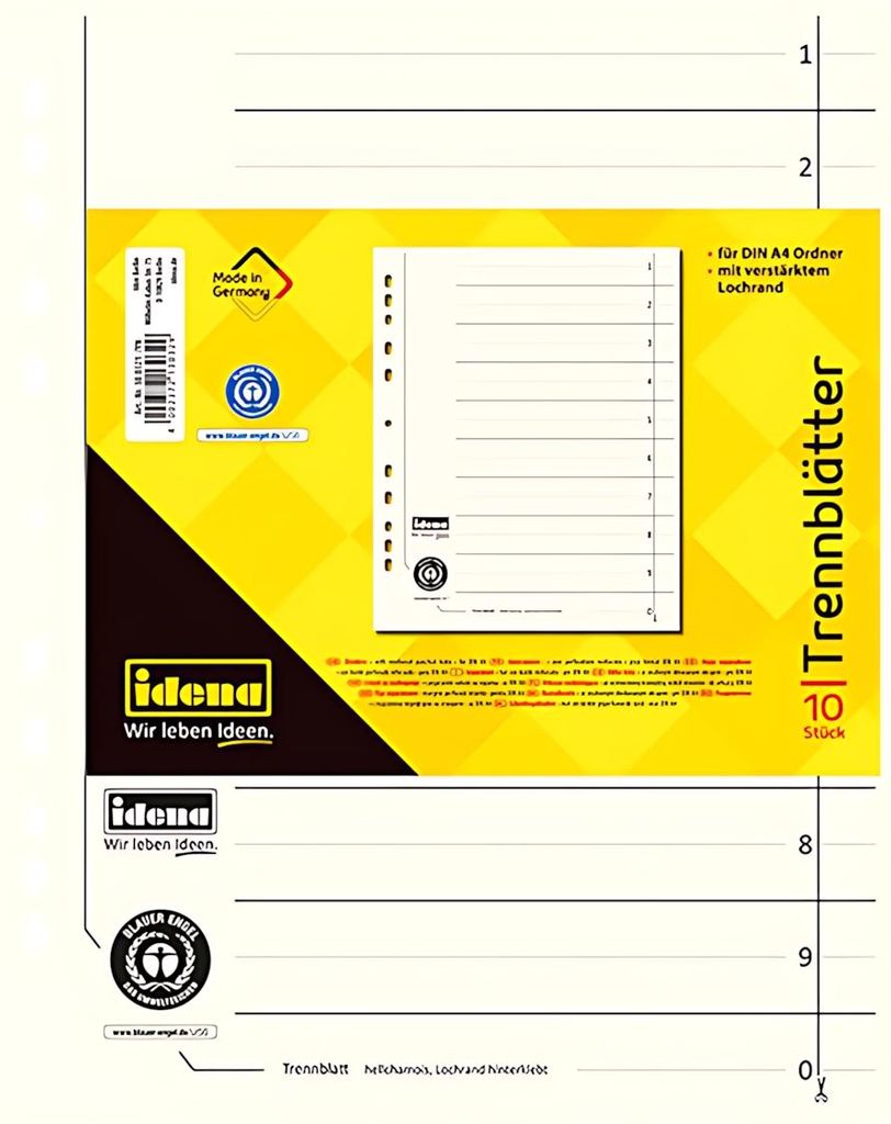 Iden System Großhandels GmbH ODDELOVACÍ PAPIER A4 kartón Obrázok produktu 