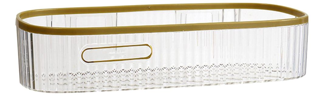An der Wand montiertes Aufbewahrungsregal, stanzfreies Dusch-Caddy-Regal, Badezimmer, ohne Bohren, für den Haushalt, lange Leiste – transparent