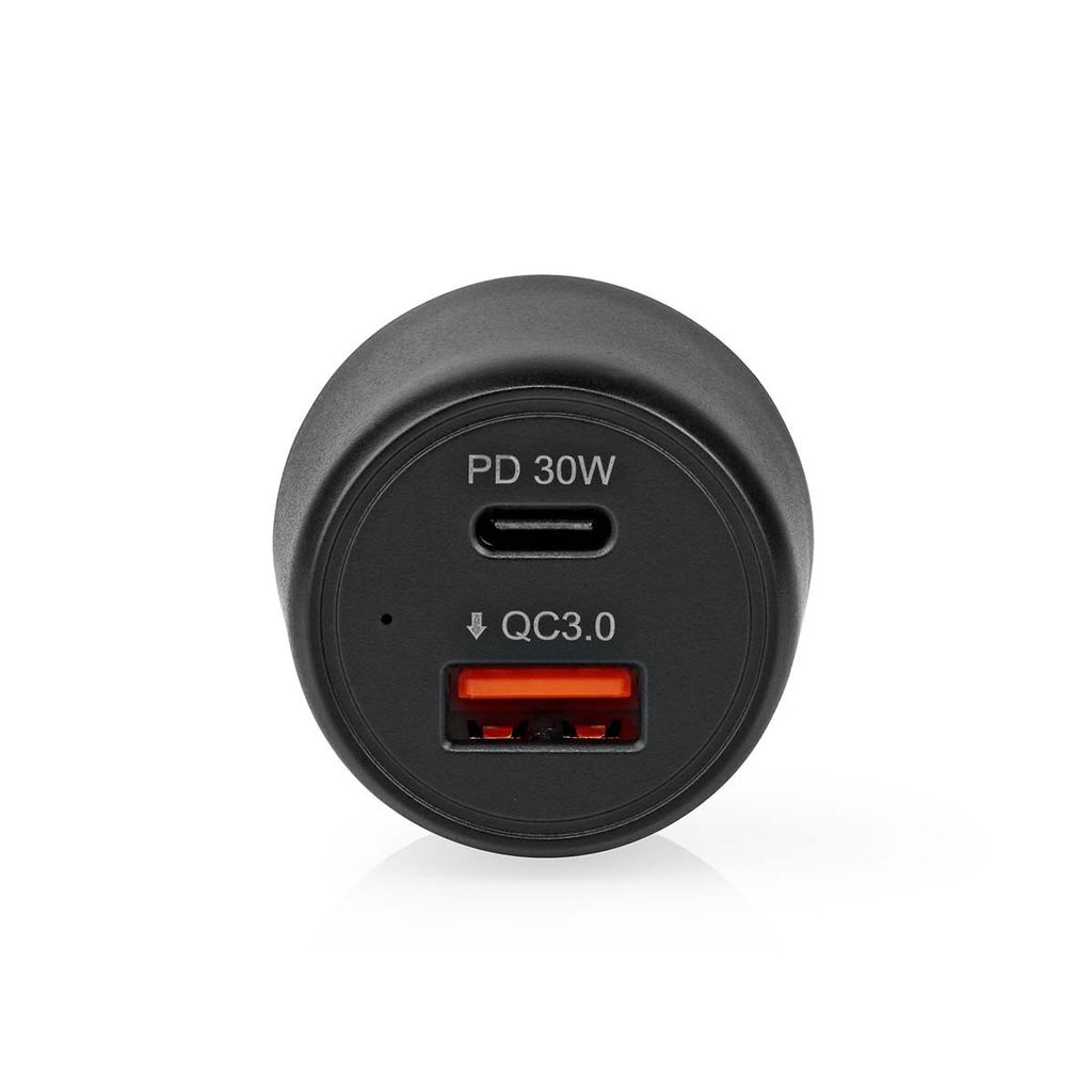 Nedis Auto-Ladegerät - 48 W - 2x 3.0 A - Anzahl der Ausgänge: 2 - Port Type: USB-A / USB-C - - Automatische Spannungswahl