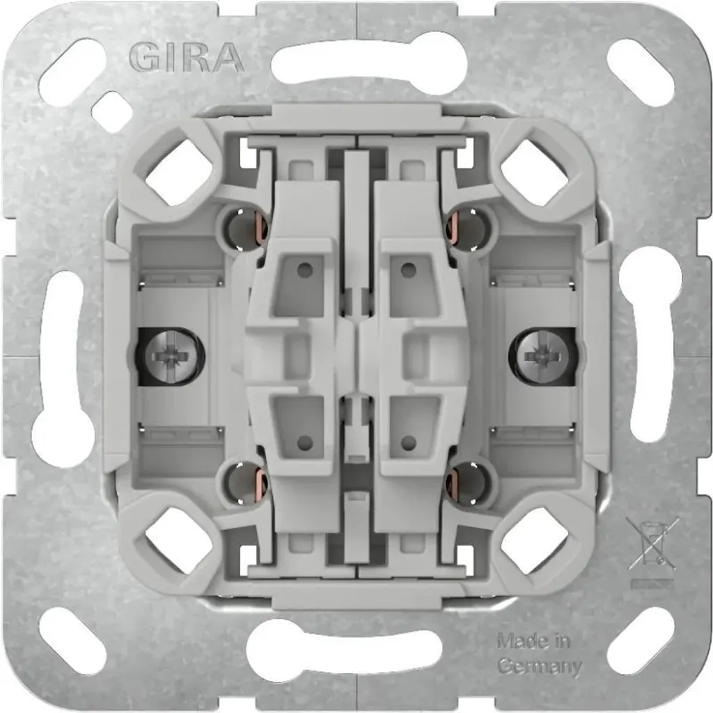 GIRA 314700 Bouton-poussoir à bascule 4 contacts de travail gris