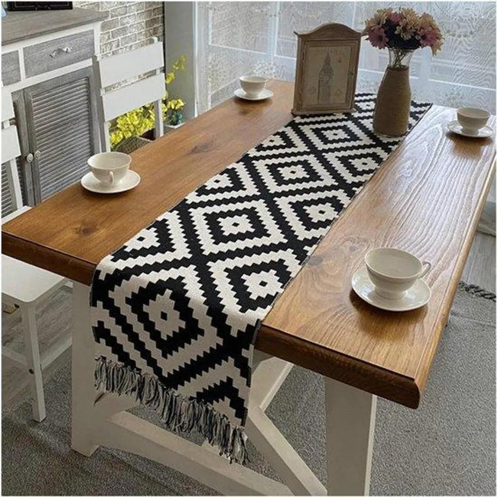 Nappe décorative chemin de table brossé 32x180 cm - Linge de maison chic