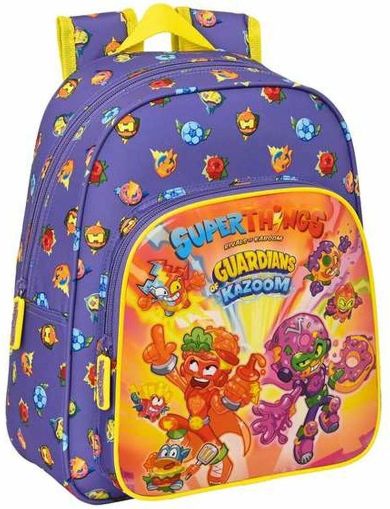 Mochila Infantil SuperThings Wächter von Kazoom Amarillo Morada 27 x 33 x 10 cm