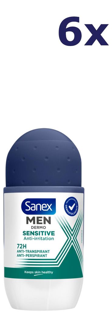 6x Sanex Deo Roll-on Men - Dermo Sensitive 50 ml Produktbild 