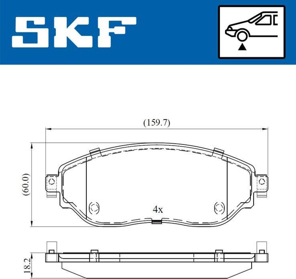 SKF VKBP80012 Bremsbelagsatz, Scheibenbremse OE 95518893 kompatibel mit Talento, NV300, Vivaro, Trafic