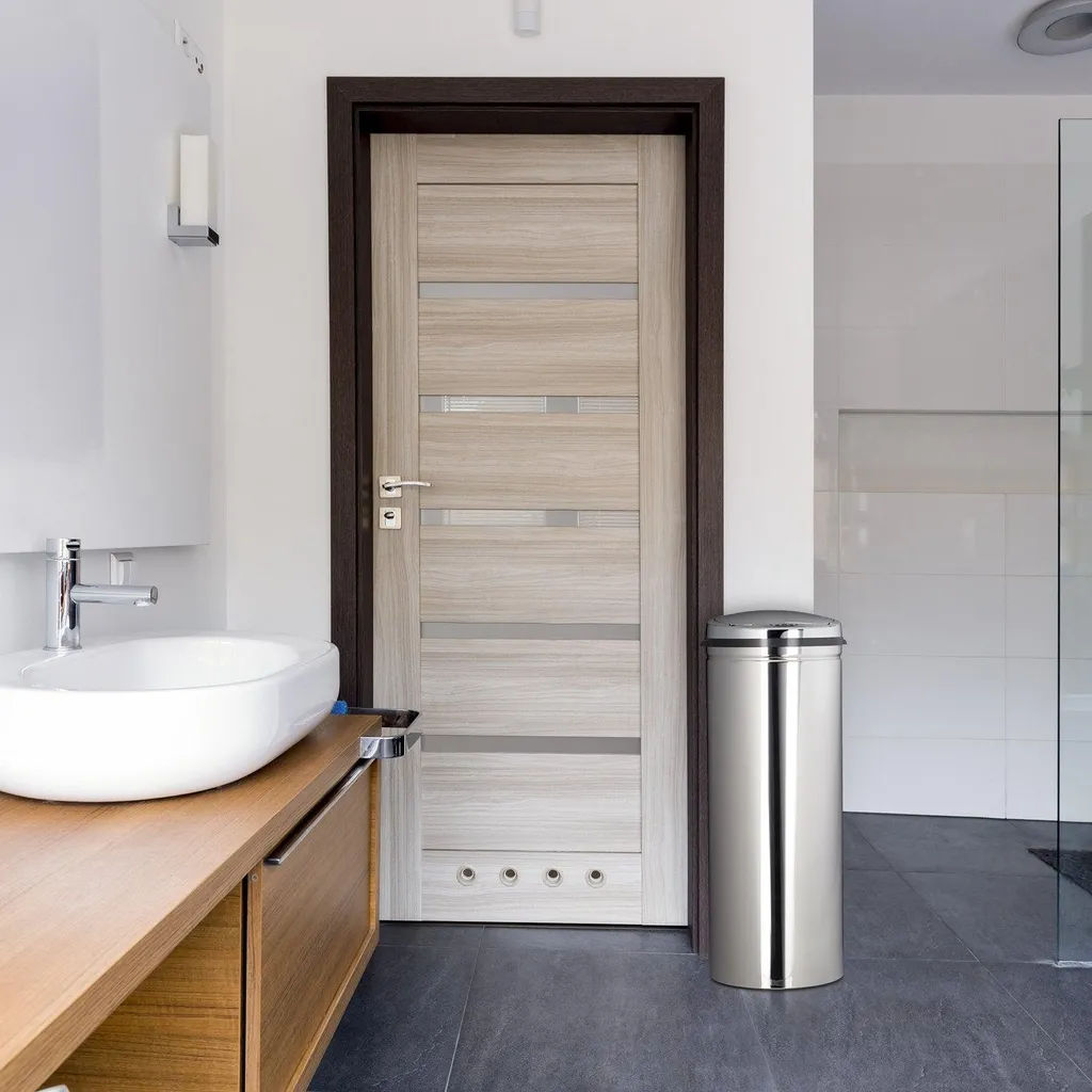 Poubelle de cuisine 50L en inox - Solution de rangement déchets métal