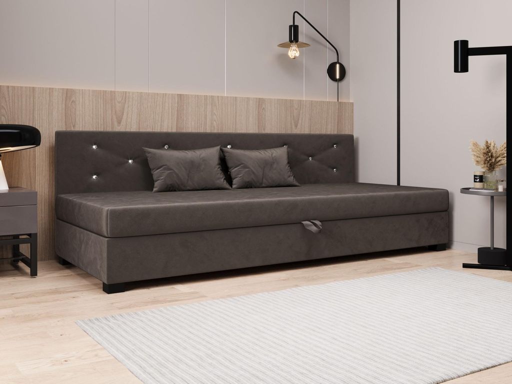 Polsterbett 120x195 MILEKA BIZ 1 - dunkelbraun