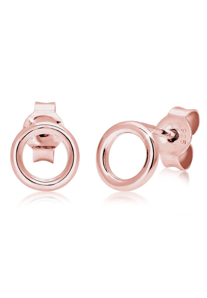 Elli Ohrringe Basic Kreis Rund Geo Minimal 925 Sterling Silber Rosegold