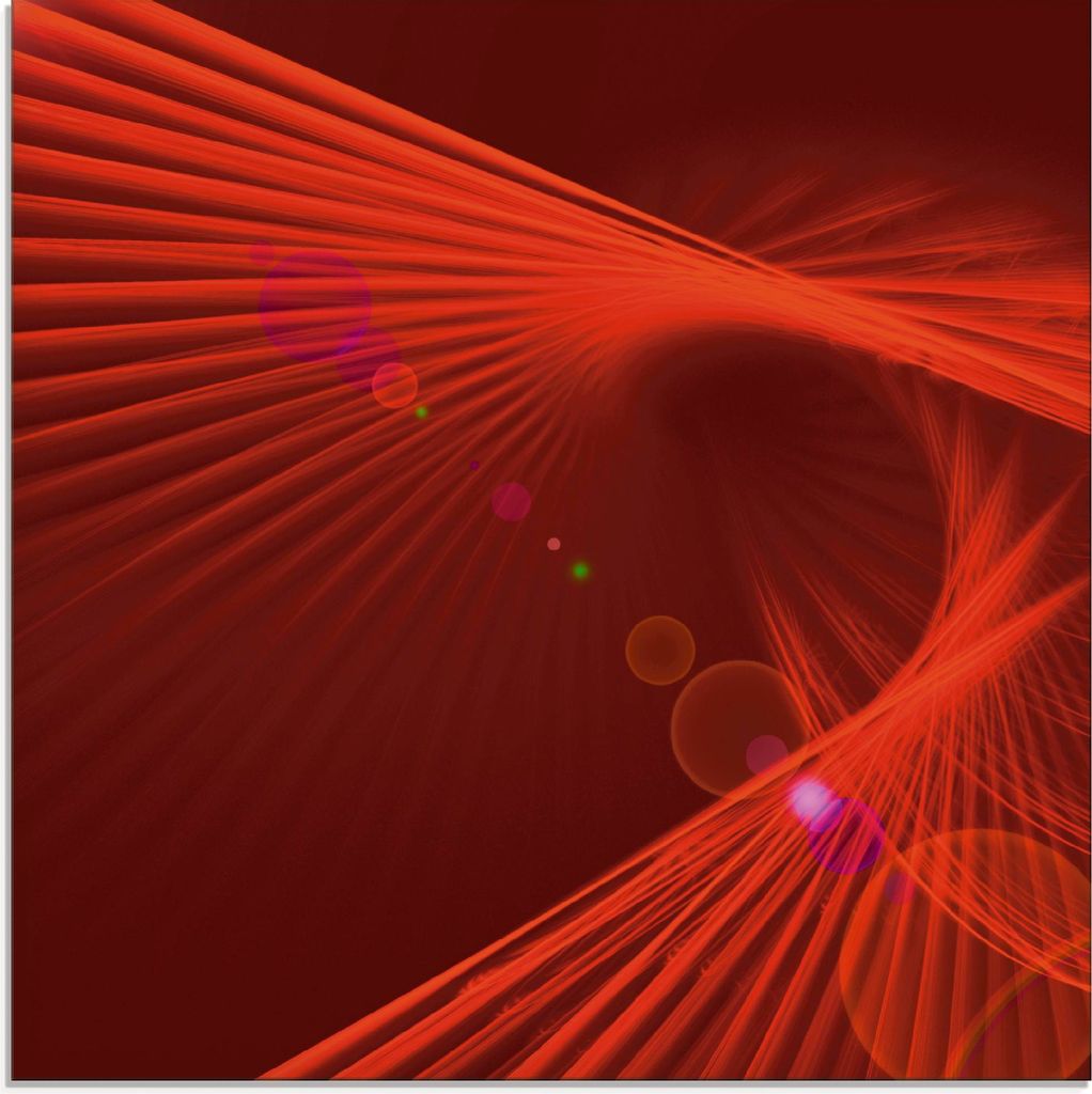 ARTland Glasbild rote Schwingung Größe: 30x30 cm