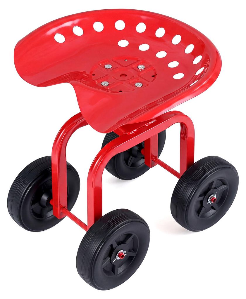 COSTWAY 360° draaibare tuinstoel met wielen, 10 cm in Productafbeelding 