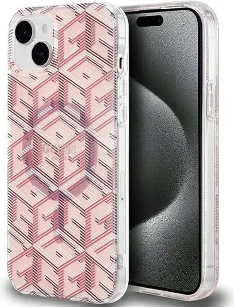 Custodia Guess G Cube MagSafe iPhone 15 Plus 6.7" - Rosa Premium