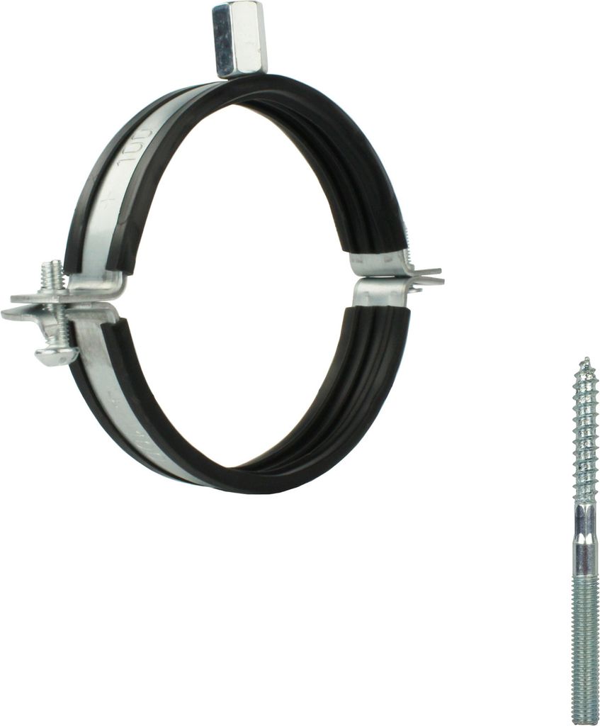Rohrschelle Wickelfalzrohr Stockschraube Halterung Halter Rohr Lüftung Dichtung mit Ø 200 mm 10 Stk.